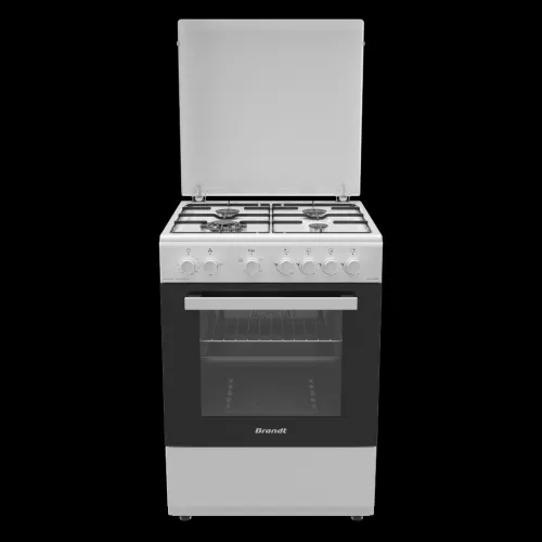 CUISINIERE BRANDT 4F+TAB GAZ/ELE VENTILE BLANCHE