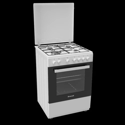 CUISINIERE BRANDT 4F+TAB GAZ/ELE VENTILE BLANCHE
