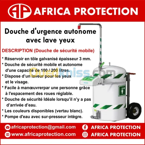 Douche d urgence autonome avec lave yeux