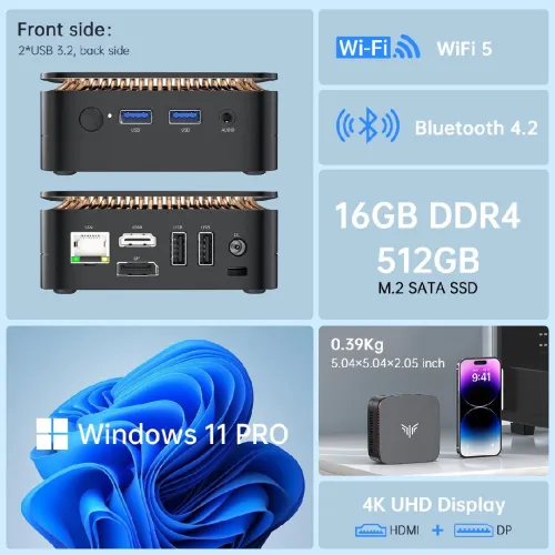 MINI PC 16GB DDR4 SSD 512GB 
