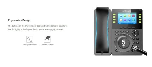 FLYINGVOICE - FIP14G (IPBX VOIP) IP PHONE ENTREPRISE écran couleur 3.5", WiFi - 8 Lignes SIP - PoE