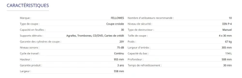 Destructeur Powershred 425Ci Coupe croisée