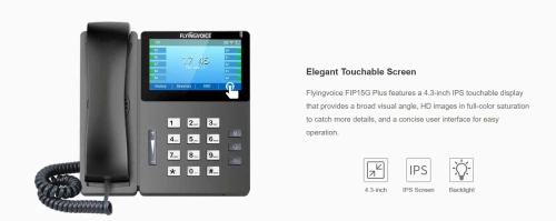 FIP15G Plus - IP PHONE  haut de gamme écran couleur Tactile 4.3", WiFi - 10 Lignes SIP - PoE 
