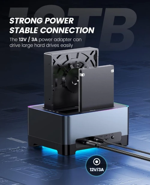 ORICO USB C RGB Stations d accueil pour Disque Dur , Clonage HDD SSD 3.5 2.5 Docking Station
