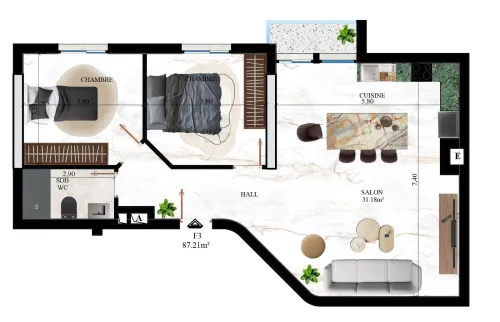 Vente Appartement F3 Alger Ain benian
