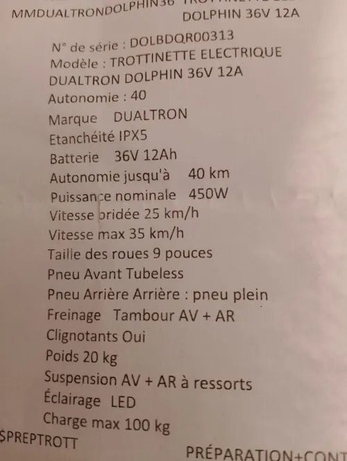 Trottinette électrique dualtron 