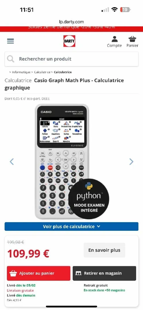 Calculatrice graphique Casio