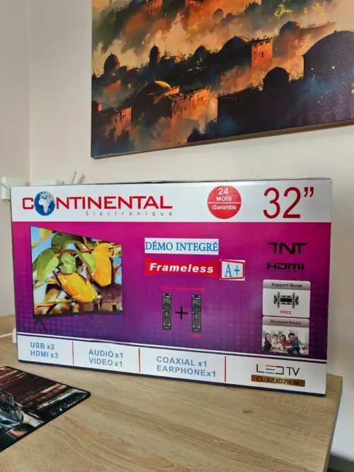 Télévision 32P Simple +Démo Intégrer+support Marque Continental