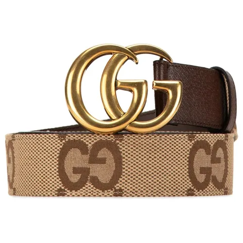 Ceinture en toile Jumbo GG Marmont large GG marron de Gucci