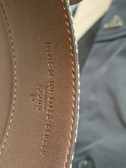 Ceinture en toile Jumbo GG Marmont large GG marron de Gucci
