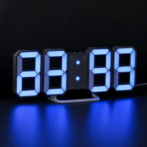 ساعة رقمية LED بتصميم عصري ثلاثي الأبعاد مناسبة لغرف الغيمينج