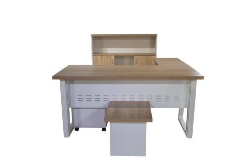 BUREAU ECO CLAIRE EN MÉLAMINE PIEDS MÉTAL OU BOIS 
