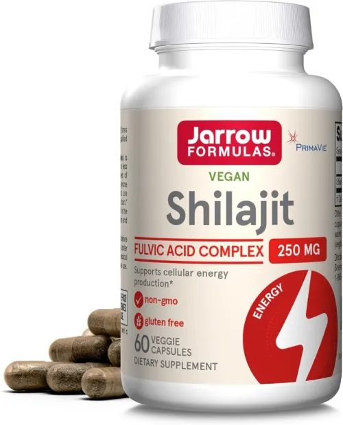 Jarrow Shilajit 250mg 60 gélules végétales Cure 60 jours Énergie cellulaire USA PROdUCT