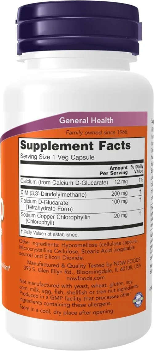 NOW DIM 200 Calcium D-Glucarate 90 capsules végetales Equilibre Hormonale USA PRODUCT