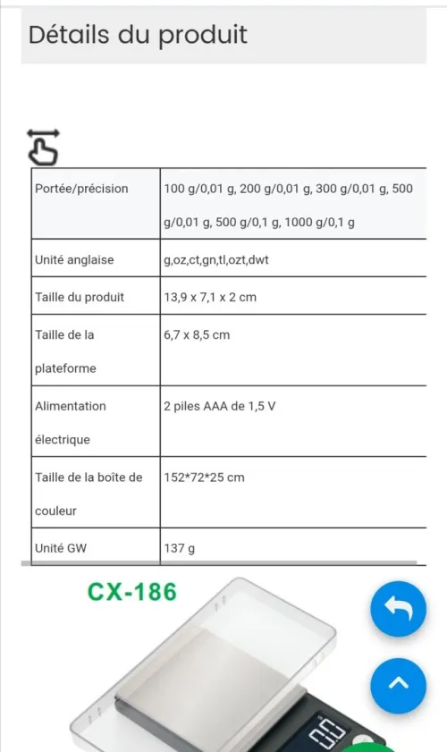 BALANCE  NUMÉRIQUE DE POCHE POUR BIJOUX