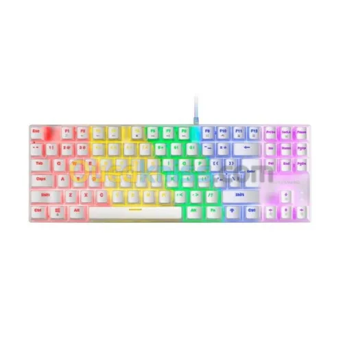 CLAVIER MARS GAMING MK80 MECHANICAL TKL KEYBOARD, FRGB White - BLUE SWITCH -