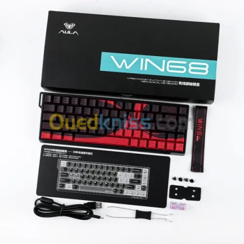 keyboard Gaming AULA WIN68 HE Max RED - BLACK Magnetic Switch