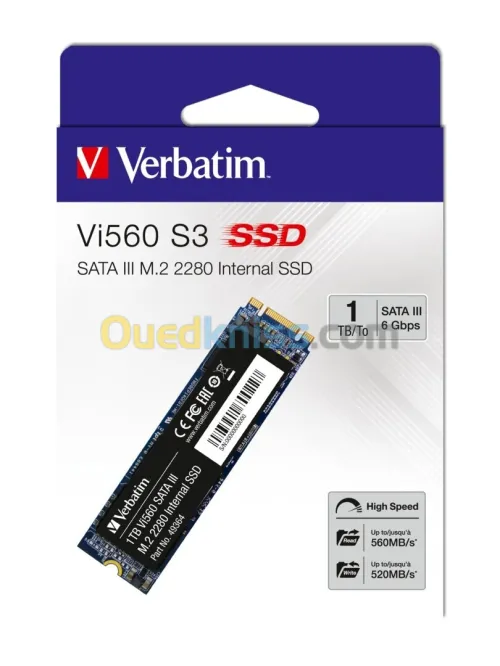 SSD M.2 1T Verbatim Vi3000 NVMe PCIe 3.0 32 Gbps 3100/2200MB/s