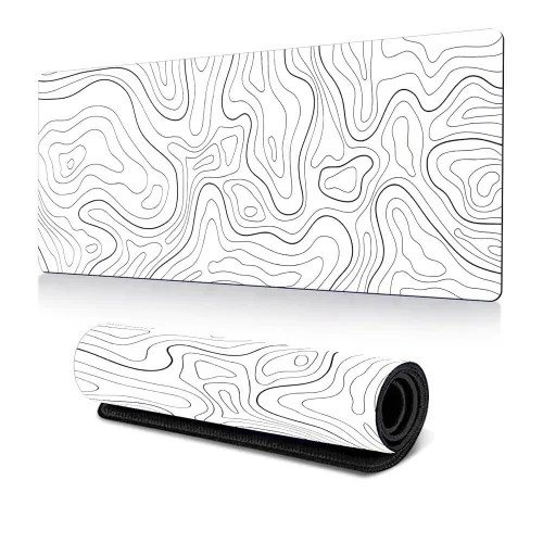 Mouse Pad White Topographic Contour 400-900-2Mm