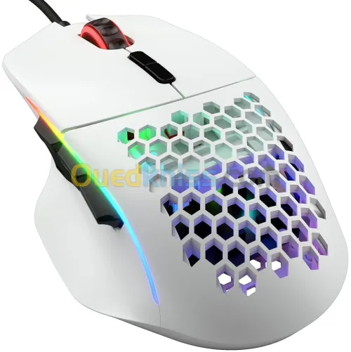 Glorious Model Matte White Wired gaming mouse right-handed 19000 dpi optical sensor