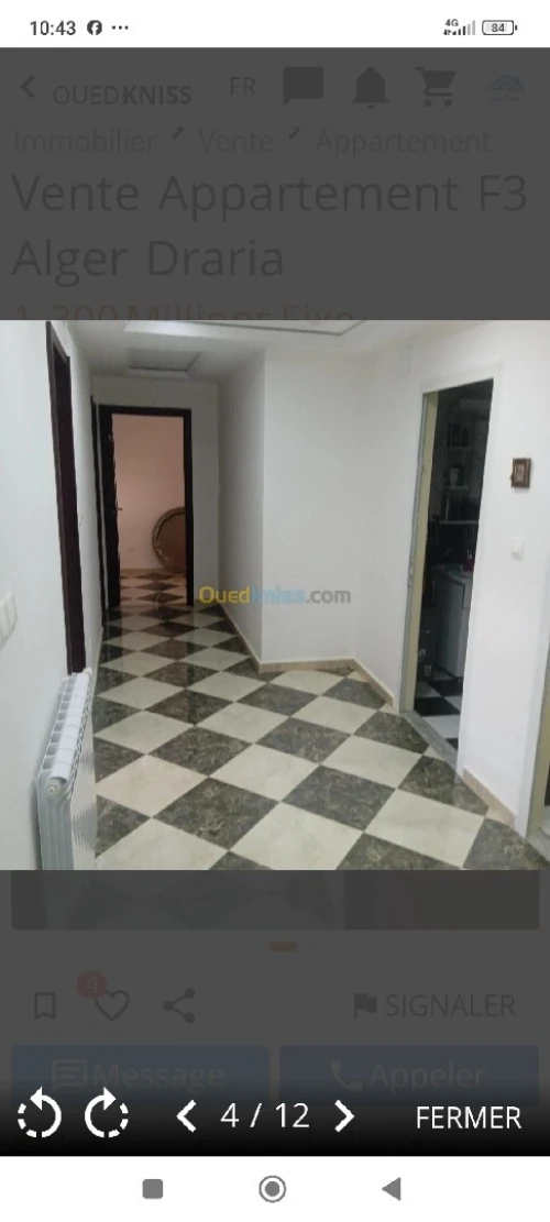 Vente Appartement F3 Alger Draria