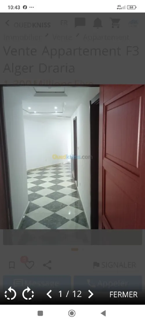 Vente Appartement F3 Alger Draria