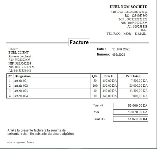 logiciel de facturation