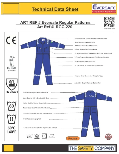 Combinaison Eversafe 100% coton et combinaison Eversafe FR antistatique