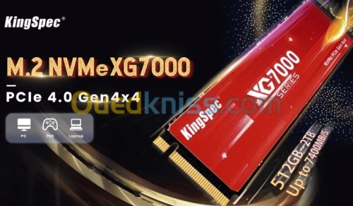 KingSpec xg 7000 1TB PCIe NVMe Gen4 avec dissipateur PS5-Laptop-PC Bureau