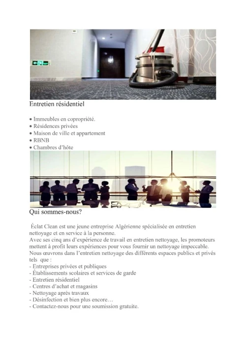 Entreprise de nettoyage ALGER