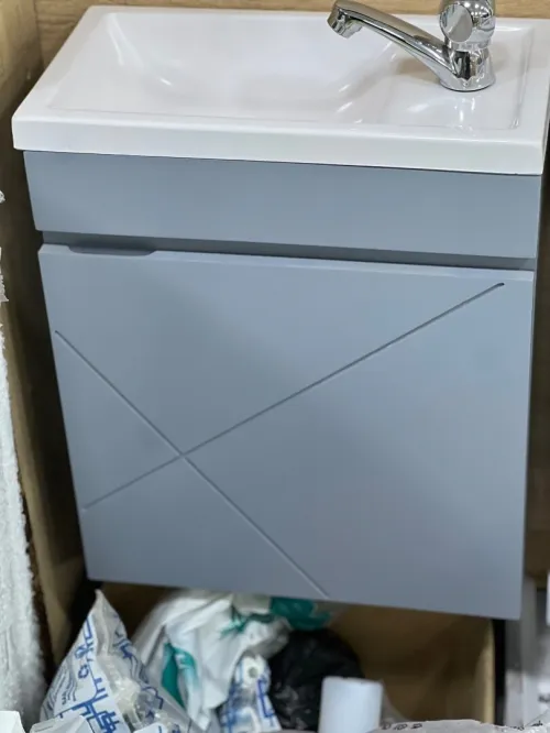 Meuble salle de bain 40cm gris 