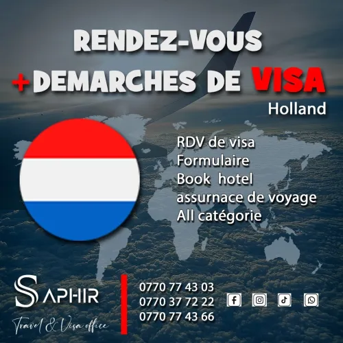 Ouverture des rendez-vous visa Hollande  Réservez dès maintenant