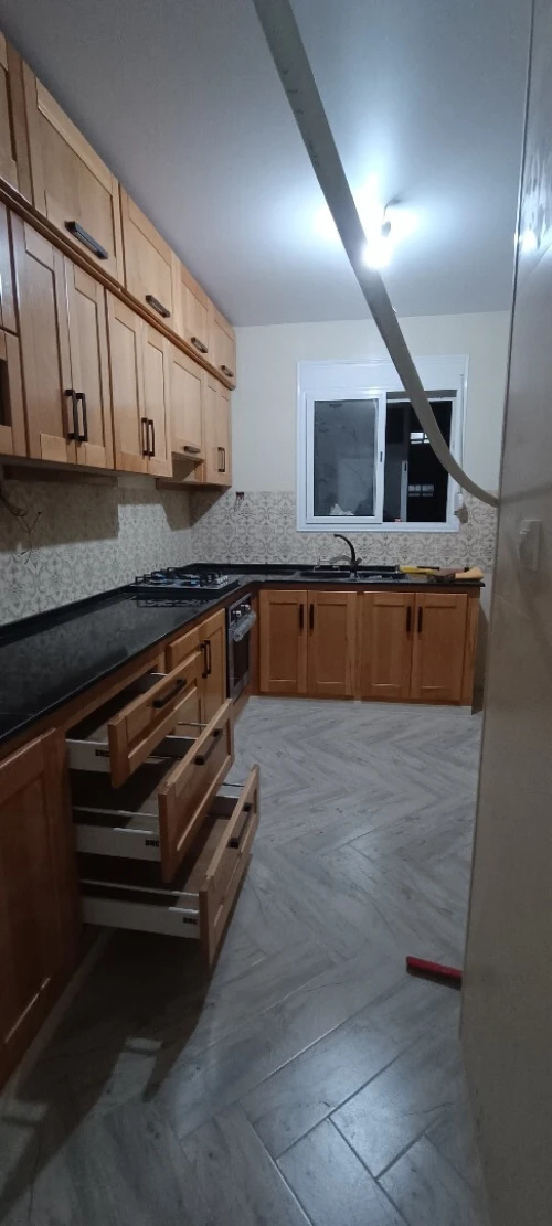 Cuisine et dressing en bois hêtre