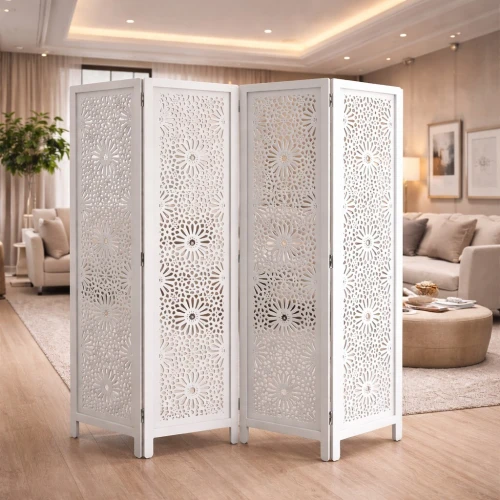 Paravent pliable sculpté style arabessque