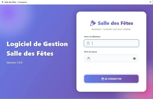 Logiciel de gestion de salle des fêtes