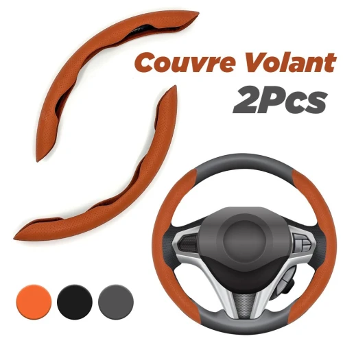 Couvre Volant Universel en Simili Cuir 2Pcs