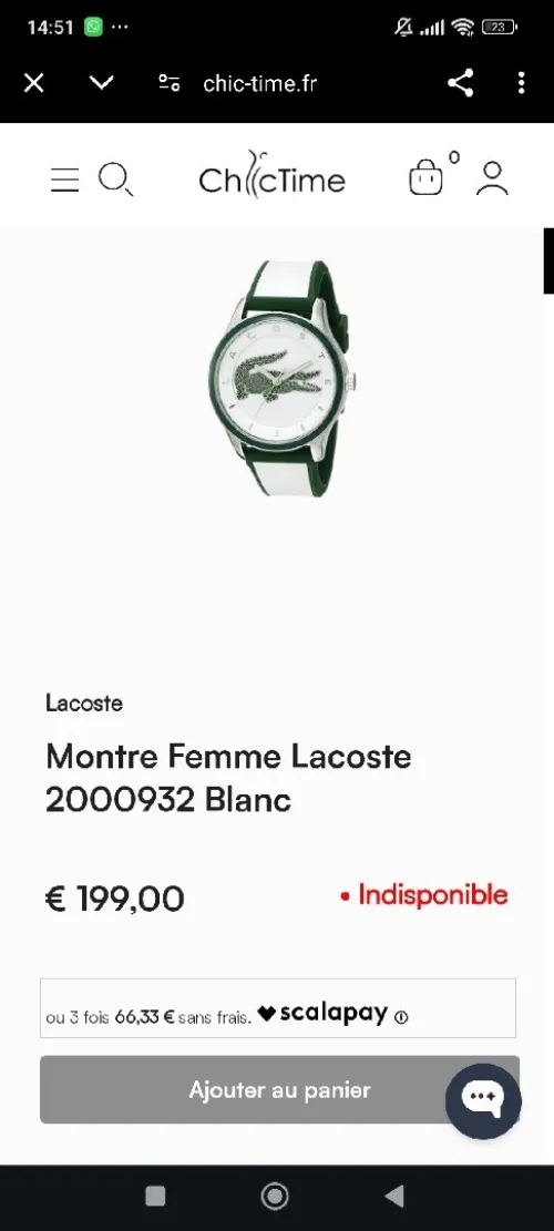 Montre femme lacoste originale 