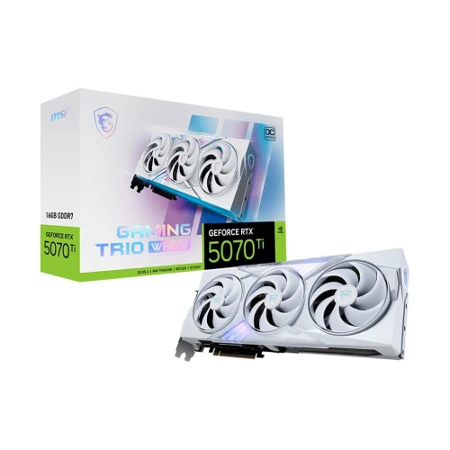 GPU MSI GeForce RTX 5070 Ti 16G GAMING TRIO OC WHITE - MSI GeForce RTX 5070 Ti 16G GAMING TRIO OC 16 Go GDDR7 BLACK