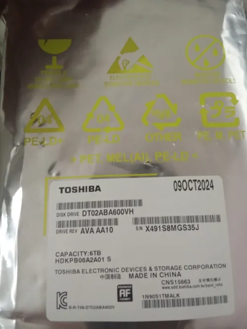Disque dur gros toshiba neuf  6Tb VIDEO SURVEILLANCE 3.5 - VH-