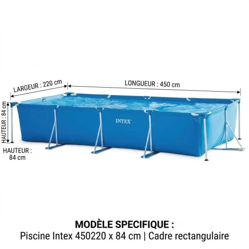 Piscine Tubulaire Intex Metal Frame 4.50m x 2.20m x 0.84m (Neuve)