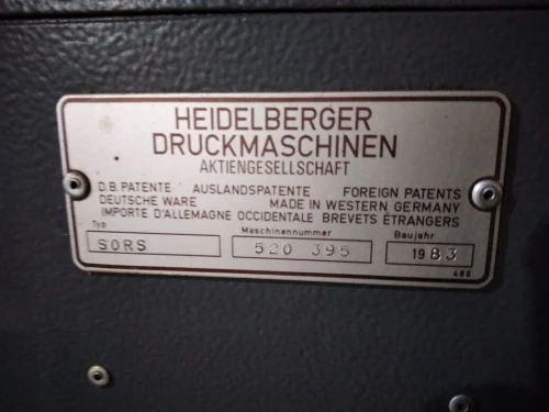 Machine offset 1couleur heidelberg