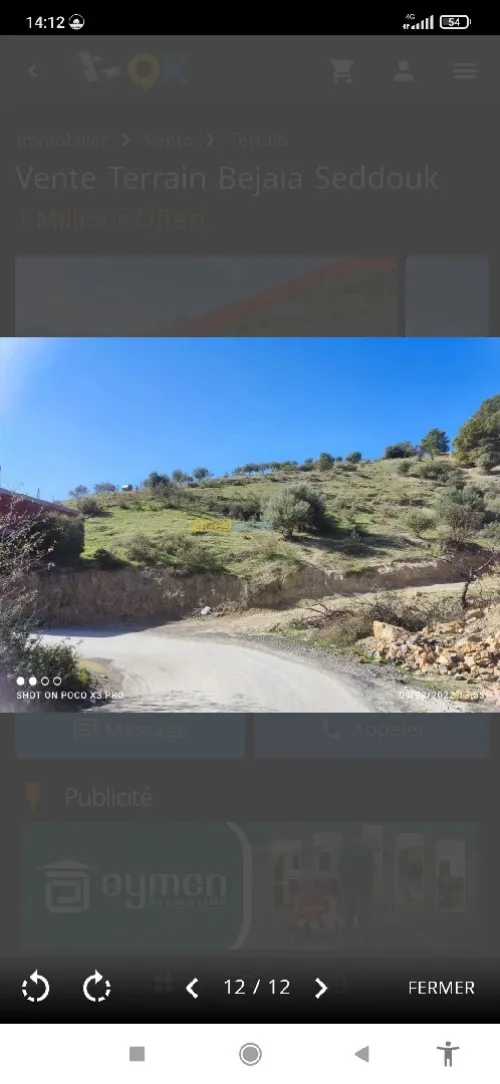 Vente Terrain Béjaïa Seddouk