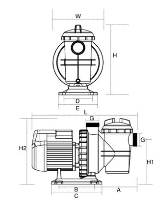 Pompe de circulation pour piscine puissance 1HP
