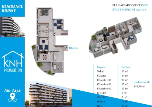 Vente Appartement F4 Alger Ain taya