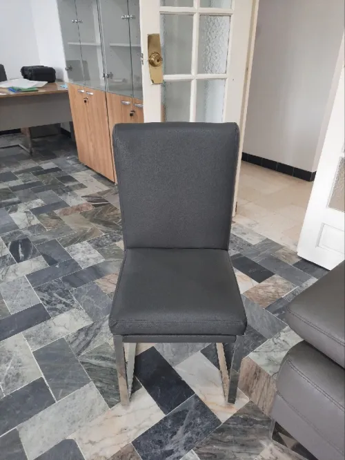 Salon moderne gris 2 fauteuils + 6 chaises