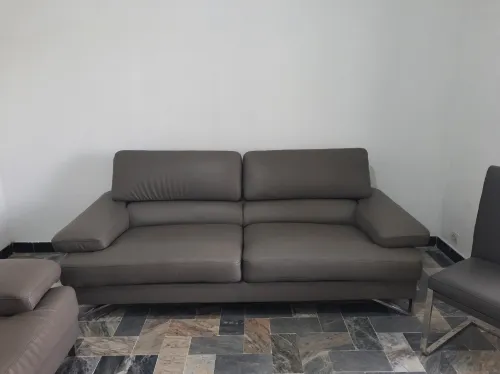 Salon moderne gris 2 fauteuils + 6 chaises