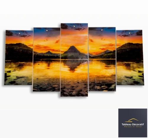 لوحة زخرفية عصرية من الزجاج مناظر طبيعية Cadre Décoratif Moderne En Verre 5 Pies Tableau la natur