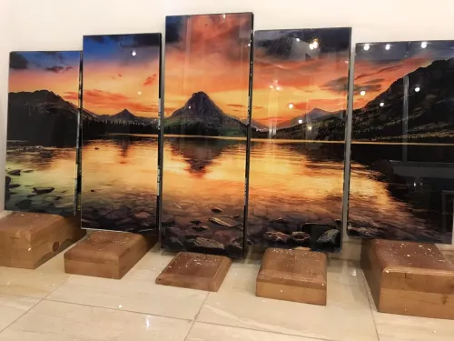 لوحة زخرفية عصرية من الزجاج مناظر طبيعية Cadre Décoratif Moderne En Verre 5 Pies Tableau la natur