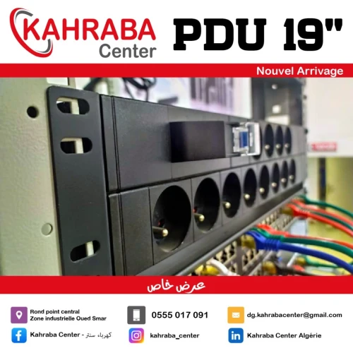 Unité de distribution d'alimentation française 19′′ PDU pour rack d'armoire réseau