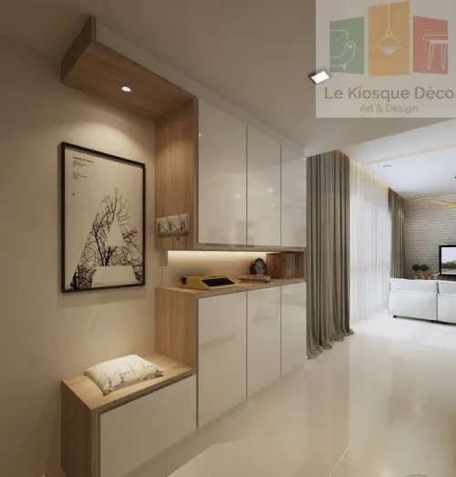 MEUBLE D'ENTRÉE EN MDF ET HIGH GLOSS MODERNE